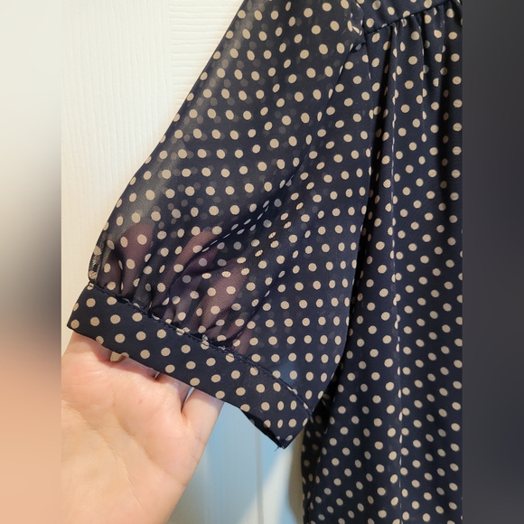 Enfocus Studio dark blue polka dot dress US 10 - Picture 3 of 8